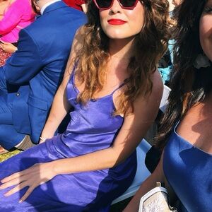 Mara Hoffman purple/royal blue silk dress